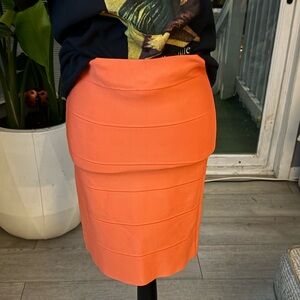BCBGMaxAzria Vibrant Orange Pencil Skirt